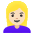 Woman Light Skin Tone Blond Hair Emoji from Noto Emoji Set