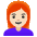 Woman Light Skin Tone Red Hair Emoji from Noto Emoji Set