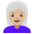 Woman Medium Light Skin Tone White Hair Emoji from Noto Emoji Set