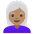 Woman Medium Skin Tone White Hair Emoji from Noto Emoji Set