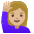 Woman Raising Hand Medium Light Skin Tone Emoji from Noto Emoji Set