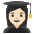 Woman Student Light Skin Tone Emoji from Noto Emoji Set