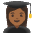 Woman Student Medium Dark Skin Tone Emoji from Noto Emoji Set