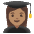Woman Student Medium Skin Tone Emoji from Noto Emoji Set