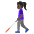 Woman With White Cane Dark Skin Tone Emoji from Noto Emoji Set