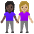 Women Holding Hands Dark Skin Tone Medium Light Skin Tone Emoji from Noto Emoji Set