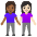 Women Holding Hands Medium Dark Skin Tone Light Skin Tone Emoji from Noto Emoji Set
