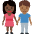 Woman And Man Holding Hands Dark Skin Tone Medium Dark Skin Tone Emoji from Twemoji Set