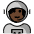Woman Astronaut Dark Skin Tone Emoji from OpenMoji Set