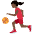 Woman Bouncing Ball Dark Skin Tone Emoji from Twemoji Set