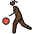 Woman Bouncing Ball Dark Skin Tone Emoji from OpenMoji Set