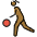 Woman Bouncing Ball Medium Dark Skin Tone Emoji from OpenMoji Set