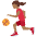 Woman Bouncing Ball Medium Dark Skin Tone Emoji from Twemoji Set