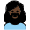 Woman Dark Skin Tone Beard Emoji from OpenMoji Set