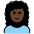 Woman Dark Skin Tone Curly Hair Emoji from OpenMoji Set