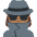 Woman Detective Medium Dark Skin Tone Emoji from Twemoji Set
