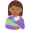 Woman Feeding Baby Medium Dark Skin Tone Emoji from Twemoji Set
