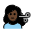 Woman Getting Haircut Dark Skin Tone Emoji from OpenMoji Set