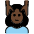 Woman Getting Massage Dark Skin Tone Emoji from OpenMoji Set