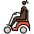 Woman In Motorized Wheelchair Dark Skin Tone Emoji from OpenMoji Set