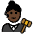 Woman Judge Dark Skin Tone Emoji from OpenMoji Set