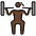 Woman Lifting Weights Dark Skin Tone Emoji from OpenMoji Set