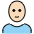 Woman Light Skin Tone Bald Emoji from OpenMoji Set