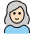 Woman Light Skin Tone White Hair Emoji from OpenMoji Set