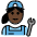 Woman Mechanic Dark Skin Tone Emoji from OpenMoji Set