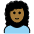 Woman Medium Dark Skin Tone Curly Hair Emoji from OpenMoji Set