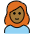 Woman Medium Dark Skin Tone Red Hair Emoji from OpenMoji Set