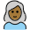Woman Medium Dark Skin Tone White Hair Emoji from OpenMoji Set