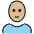 Woman Medium Light Skin Tone Bald Emoji from OpenMoji Set
