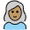 Woman Medium Skin Tone White Hair Emoji from OpenMoji Set