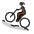 Woman Mountain Biking Dark Skin Tone Emoji from OpenMoji Set
