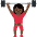 Woman Lifting Weights Dark Skin Tone Emoji from Twemoji Set