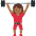 Woman Lifting Weights Medium Dark Skin Tone Emoji from Twemoji Set