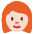 Woman Light Skin Tone Red Hair Emoji from Twemoji Set