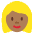 Woman Medium Dark Skin Tone Blond Hair Emoji from Twemoji Set