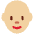 Woman Medium Light Skin Tone Bald Emoji from Twemoji Set