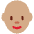 Woman Medium Skin Tone Bald Emoji from Twemoji Set