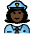 Woman Police Officer Dark Skin Tone Emoji from OpenMoji Set