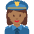 Woman Police Officer Medium Dark Skin Tone Emoji from Twemoji Set