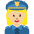 Woman Police Officer Medium Light Skin Tone Emoji from Twemoji Set
