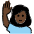 Woman Raising Hand Dark Skin Tone Emoji from OpenMoji Set