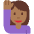 Woman Raising Hand Medium Dark Skin Tone Emoji from Twemoji Set
