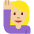 Woman Raising Hand Medium Light Skin Tone Emoji from Twemoji Set