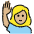 Woman Raising Hand Medium Light Skin Tone Emoji from OpenMoji Set