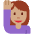 Woman Raising Hand Medium Skin Tone Emoji from Twemoji Set