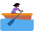 Woman Rowing Boat Dark Skin Tone Emoji from Twemoji Set